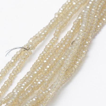 Electroplate Glass Beads Strands EGLA-J144-PL-C05-1