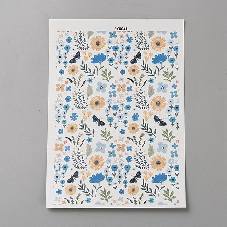 Flower Pattern Polymer Clay Water Transfer Paper DIY-WH0568-73B-1
