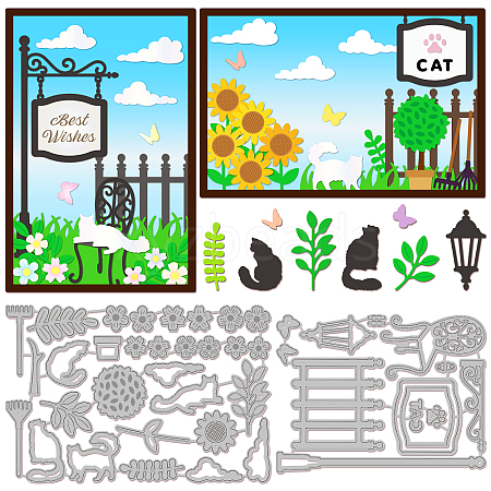 Garden Theme Carbon Steel Cutting Dies Stencils DIY-WH0309-1325-1