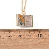 Brass Enamel Book Pendant Necklaces for Women KK-CBAF5B9-01G-03-3