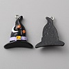 Opaque Resin Pendants RESI-WH0001-04A-1