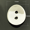 925 Sterling Silver Two- Hole Buttons X-STER-A018-34-1