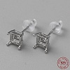 Rhodium plated 925 Sterling Silver Stud Earring Findings FIND-WH0148-088B-P-1