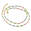 Brass Enamel Column Link Chain Necklaces NJEW-H039-02A-04G-1