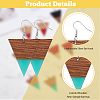 6 Pair 6 Style Resin & Wood Dangle Earrings with Iron Pins EJEW-AB00036-4