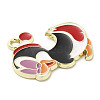 Light Gold Plated Alloy Enamel Pendants ENAM-L041-06B-3