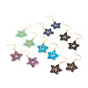 Natural Gemstone Star Dangle Earrings EJEW-JE04818-1