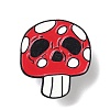Halloween Black Zinc Alloy Skull Mushroom Enamel Pins JEWB-L018-03EB-01-1