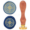 Brass Wax Seal Stamps with Rosewood Handle AJEW-WH0412-0113-1