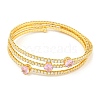 Rack Plating Brass Pave Clear Cubic Zirconia Open Cuff Wrap Bangles BJEW-B110-01G-03-2