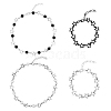 FIBLOOM 4Pcs 4 Style Alloy Hollow Star Link Chain Bracelets & Necklaces with ABS Plastic Pearl Beaded SJEW-FI0001-09-1