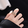 Brass Micro Pave Cubic Zirconia Adjustable Cuff Rings FS-WG8FE28-02-2