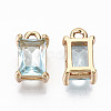 Brass Glass Rhinestone Pendants GLAA-S179-21H-RS-3