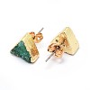 Natural Druzy Quartz Crystal Stud Earring EJEW-F173-E07-G-3