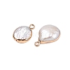 Electroplated Natural Keshi Pearl Teardrop Pendants PEAR-S018-02K-01-2