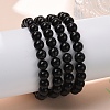 Natural Obsidian Beaded Stretch Bracelets X-BJEW-Q692-12-8mm-4