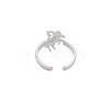 Non-Tarnish 304 Stainless Steel 12 Constellations/Zodiac Signs Open Cuff Ring for Women RJEW-S405-156P-C-2