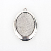 Tibetan Style Alloy Pendant Cabochon Settings TIBEP-N003-19AS-1