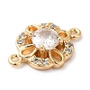 Brass Pave Clear Cubic Zirconia Connector Charms KK-G503-32G-2