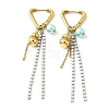 304 Stainless Steel Micro Pave Clear Cubic Zirconia Plastic Pearl Hoop Earrings EJEW-D308-05PG-2