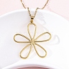 Hollow Flower 304 Stainless Steel Pendant Necklaces NJEW-M096-25G-1