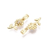 Brass Micro Pave Clear Cubic Zirconia Pendants KK-Q073-02G-2
