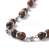 Round Natural Mixed Gemstone Beaded Necklace for Girl Women NJEW-F287-02-3