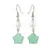 Natural & Synthetic Gemstone Star Dangle Earring for Women EJEW-JE05063-4