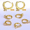 10Pcs Brass Micro Pave Clear Cubic Zirconia Hoop Earring Findings ZIRC-SZ0005-14-3