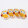 Cartoon Owl Printed Glass Oval Cabochons X-GGLA-N003-20x30-B13-3