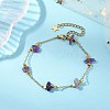 Natural Amethyst Beaded Bracelets BJEW-JB11310-01-2