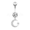 Moon and Star 304 Stainless Steel Belly Rings WG8A92B-01-2