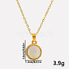 Stylish 304 Stainless Steel Pave Natural White Shell Flat Round Pendant Necklaces Simple Design Jewelry DP7329-4-1