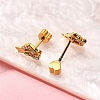 Ion Plating(IP) 304 Stainless Steel Heart Stud Earring EJEW-A118-18G-02-3