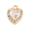 Brass Micro Pave Cubic Zirconia Charms KK-Z066-05G-02-1