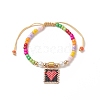 Glass Seed Braided Bead Bracelet BJEW-MZ00025-01-1