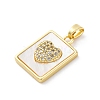 Brass Micro Pave Cubic Zirconia Pendants KK-S510-42G-02-2