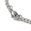 304 Stainless Steel Curb Chain Rectangle with Dragon Pendant Necklaces for Women NJEW-M008-03P-3