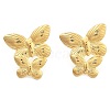 Ion Plating(IP) 304 Stainless Steel Butterfly Stud Earrings EJEW-G414-02G-02-1