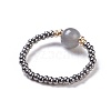 Natural Labradorite Stretch Rings RJEW-JR00255-04-2