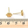 Flower Brass Micro Pave Clear Cubic Zirconin Stud Earrings EJEW-D318-10G-6