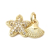 Brass Pave Clear Cubic Zirconia Pendants LS-KK-G554-09A-G-2