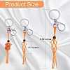 4Pcs  4 Colors Macrame Fringe Braided Keychain AJEW-SW00014-04-2