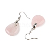 Natutal Rose Quartz Dangle Earrings EJEW-F343-A07-3