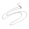 Anti-Tarnish Rhodium Plated 925 Sterling Silver Beadable Necklaces STER-I021-01P-4