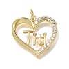 Brass Micro Pave Clear Cubic Zirconia Pendants CU-CBAEEA8-09A-G-1