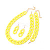 Acrylic Curb Chain Chain Necklaces & Dangle Earrings & Bracelets Sets FS-WGA399B-06-1