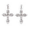 Rhodium Plated 925 Sterling Silver Micro Pave Clear Cubic Zirconia Pendants STER-T007-34P-1