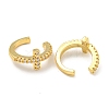 Brass Micro Pave Cubic Zirconia Cuff Earrings EJEW-C104-097G-2