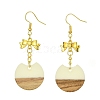 Resin & Walnut Wood Dangle Earrings EJEW-JE05507-04-1